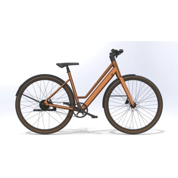 E28.X 3 Speed Auto Pro Electric Bike With Low Step Frame With Belt Drive In Bronze / Frosted Tangerine, Pistachio White Or Midnight Blue