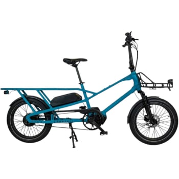 E-Cargo Longtail L20 600Wh Or 700Wh Electric Cargo Bike With Belt Drive & Enviolo CVT Hub Gears In Bondi Blue
