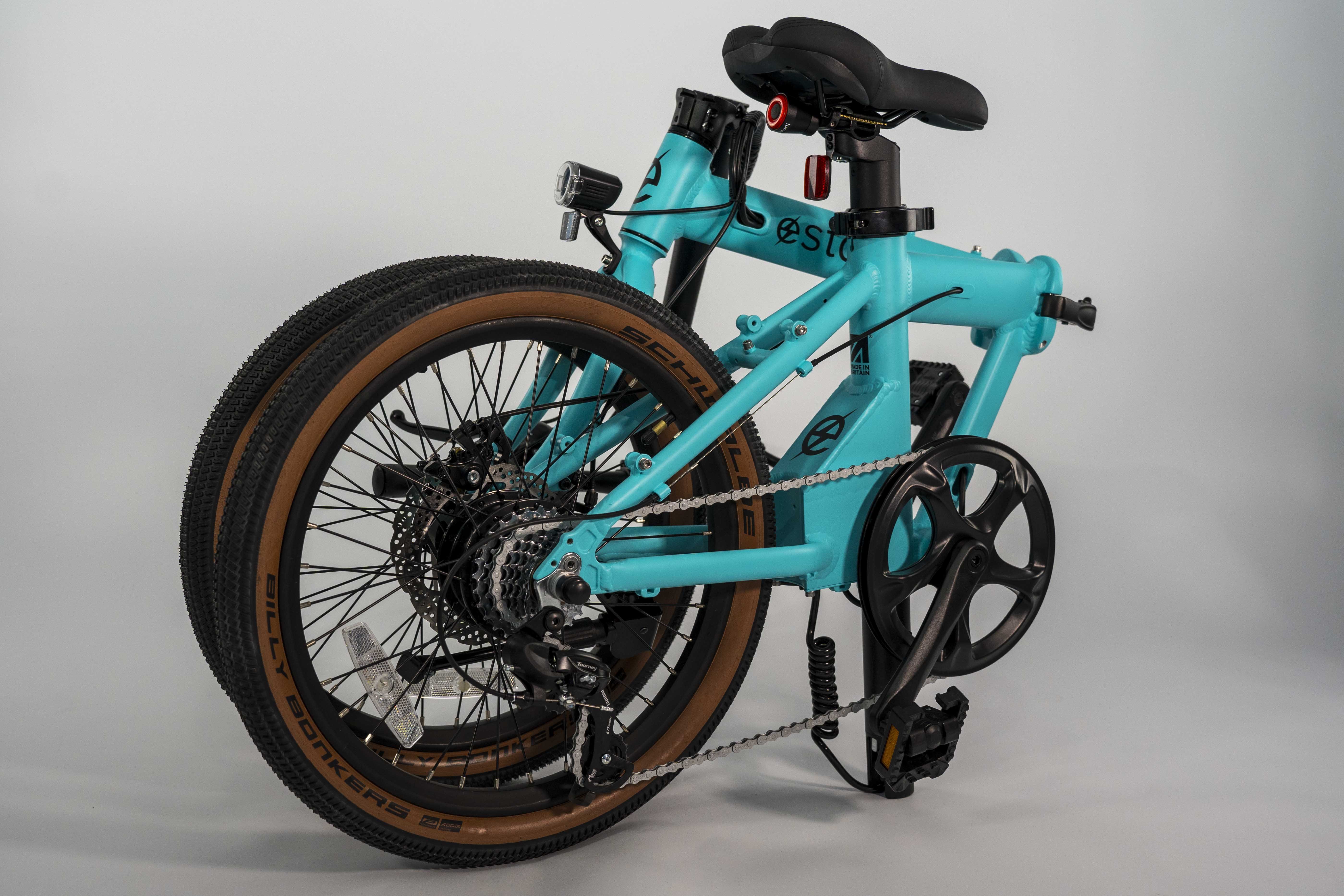 Estarli E20.7 Comfort Electric Folding Bike In Bolt Blue Folded