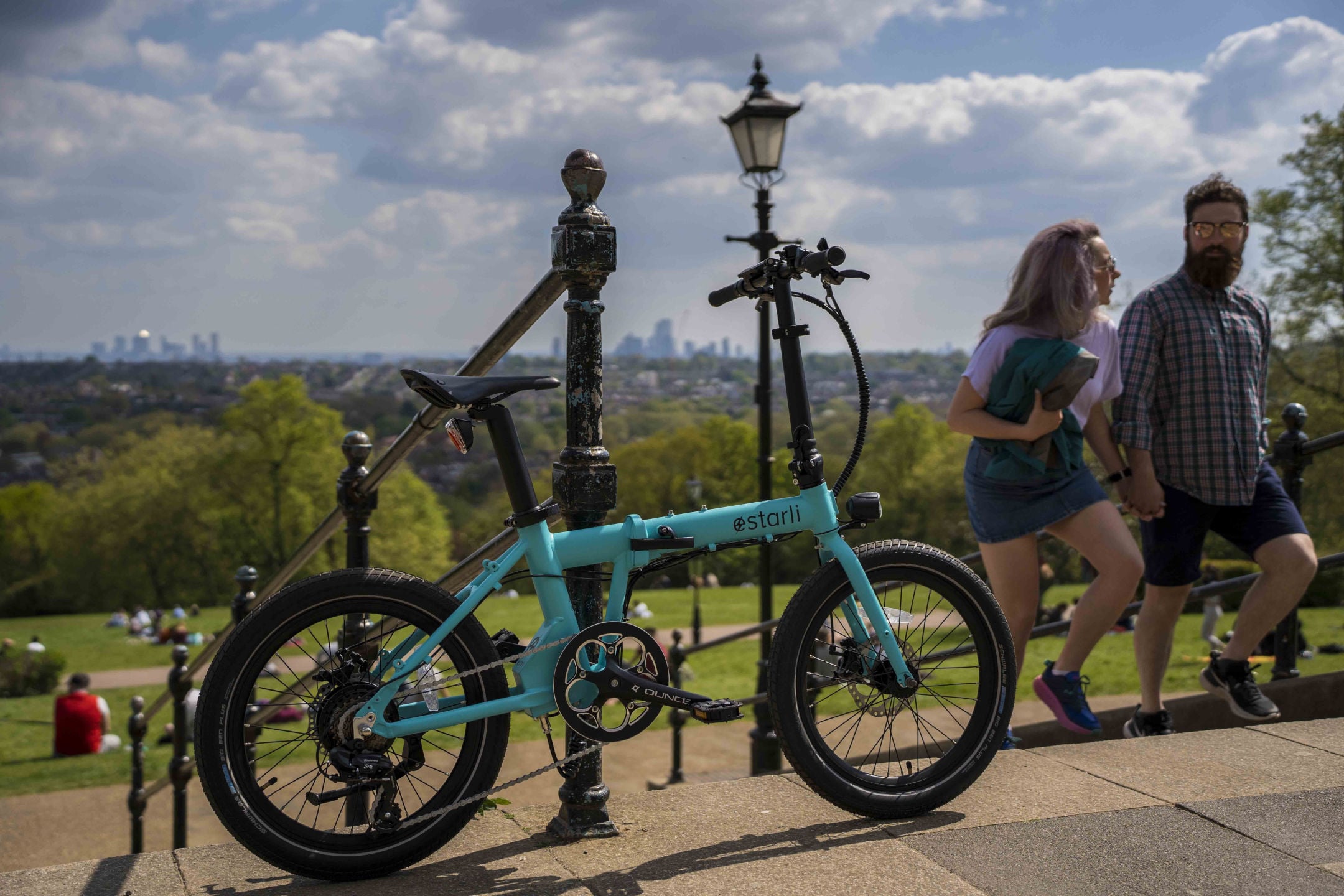 Estarli E20.7 Comfort Electric Folding Bike In Bolt Blue