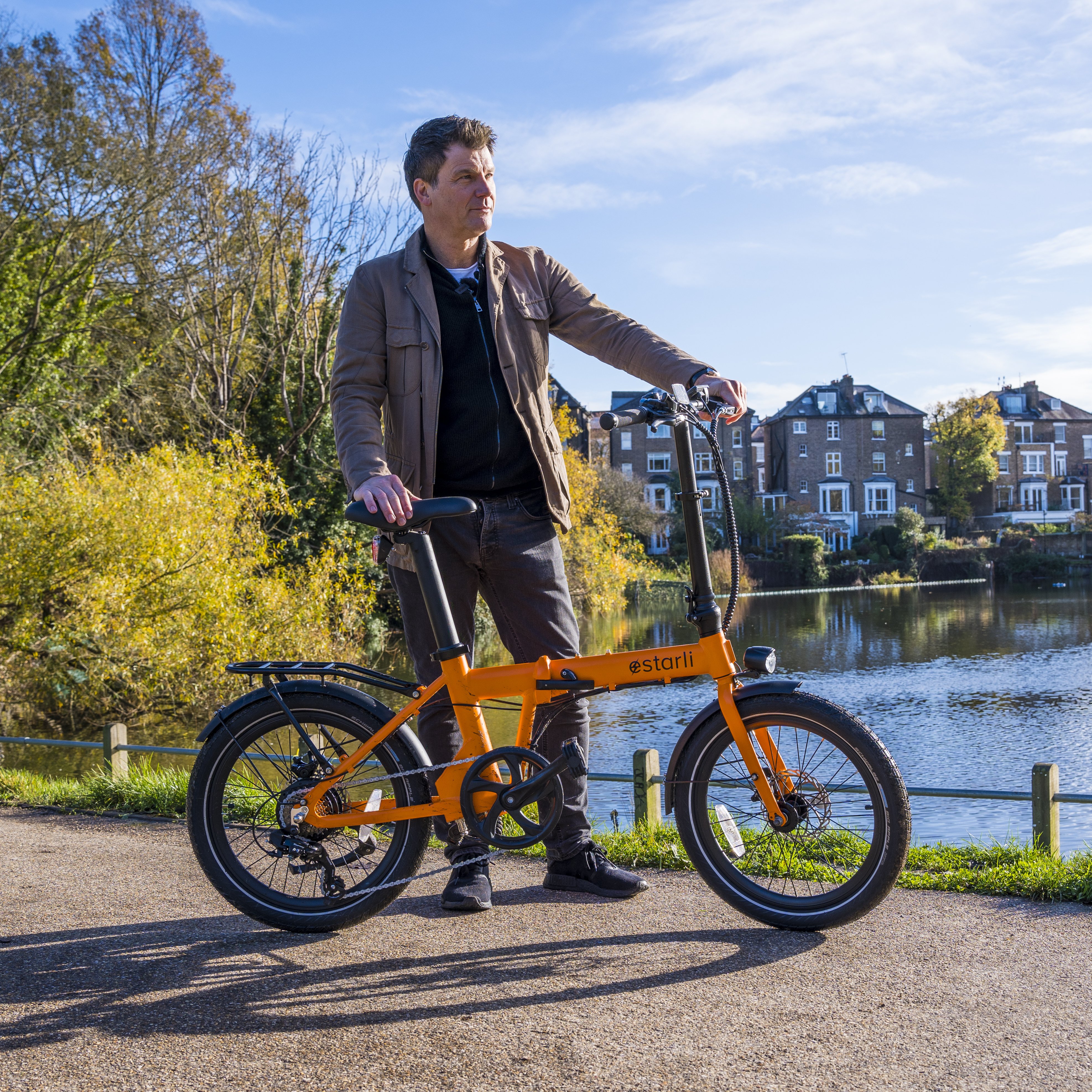 Estarli E20.7 Comfort Electric Folding Bike In Orange Peel 