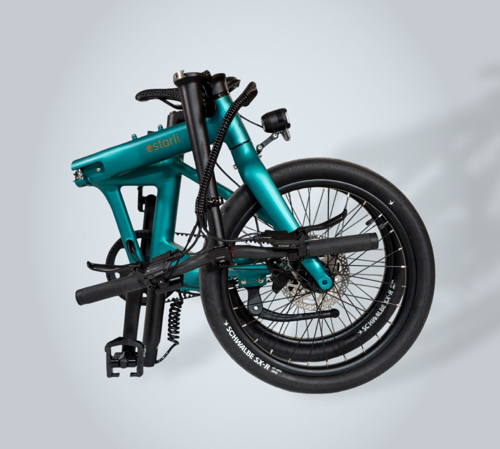 Estarli E20.X 2 Speed Automatic Electric Folding Bike With Belt Drive In Bronze