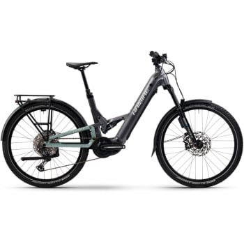 2026 Adventr 11 Low Electric Full Suspension Mountain Bike With ABS In Galvanize Grey & Metallic Acacia Haze Glossy
