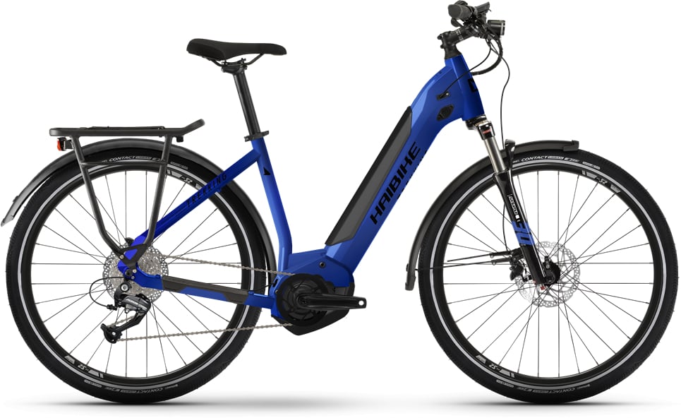The Electric Bike Shop  Haibike Trekking 4 Low 500Wh Electric Bike In Blue Small 46cm Frame 46Cm Small Blue