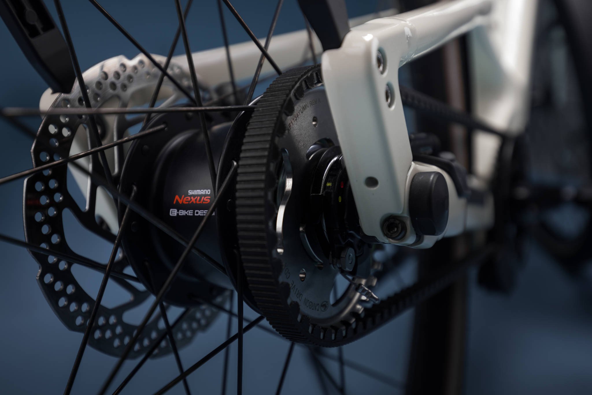 Orbea DIEM 20 Electric Belt Drive Hub Gear Bike In Ivory White Gloss Rear Hub Gear