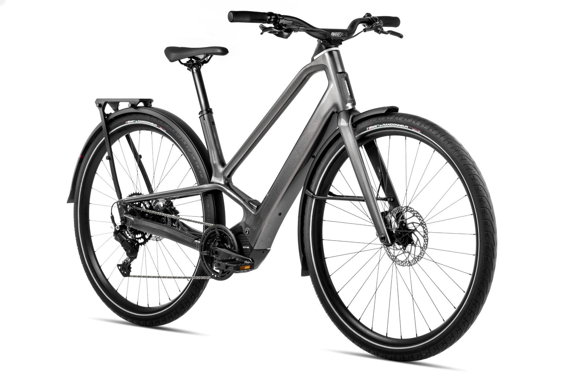 Orbea DIEM 30 Electric Bike In Glitter Anthracite Gloss Angled Front View