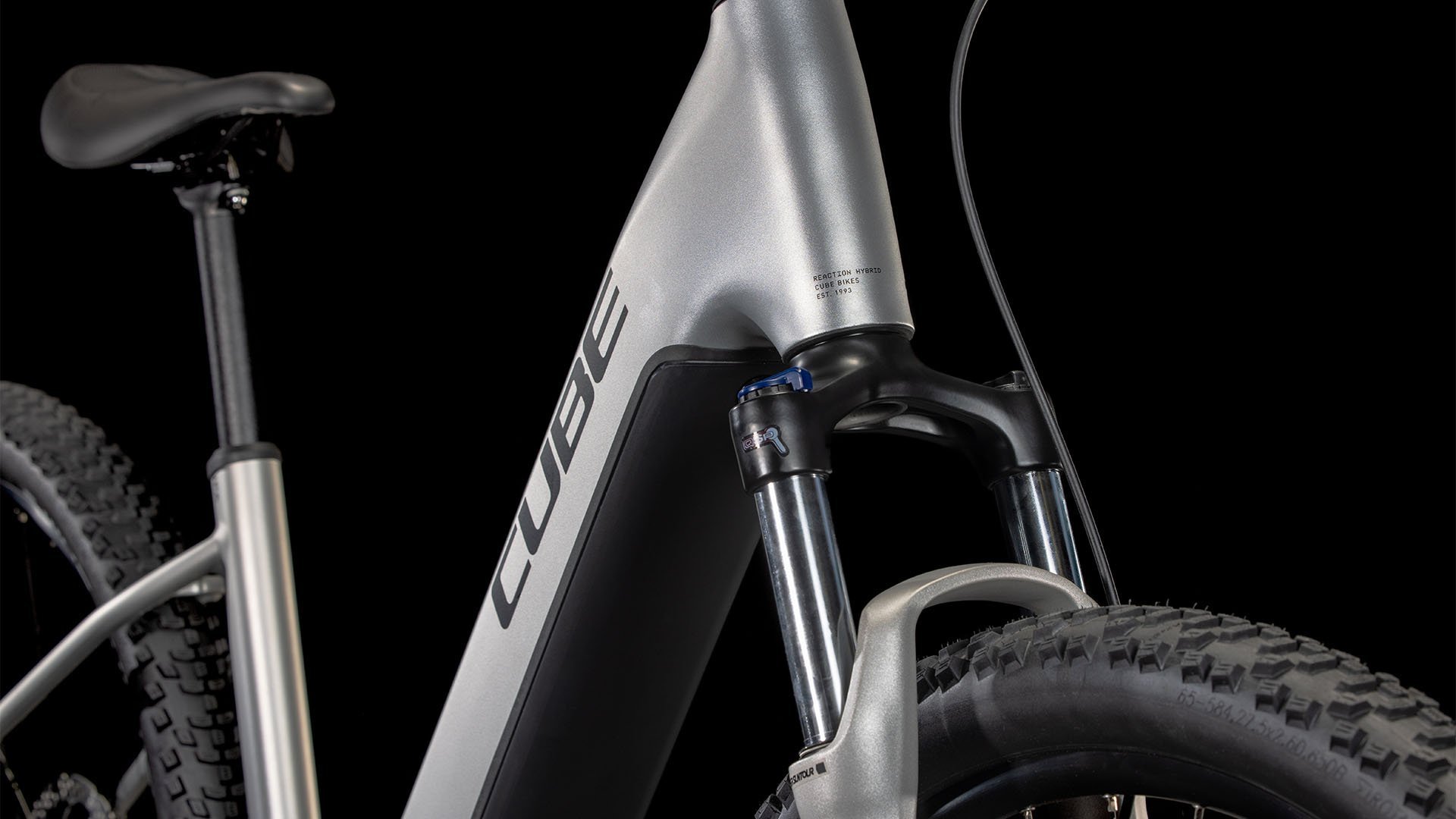 2025 Cube Reaction Hybrid One Easy Entry Electric Hardtail Mountain Bike In Silver & Black