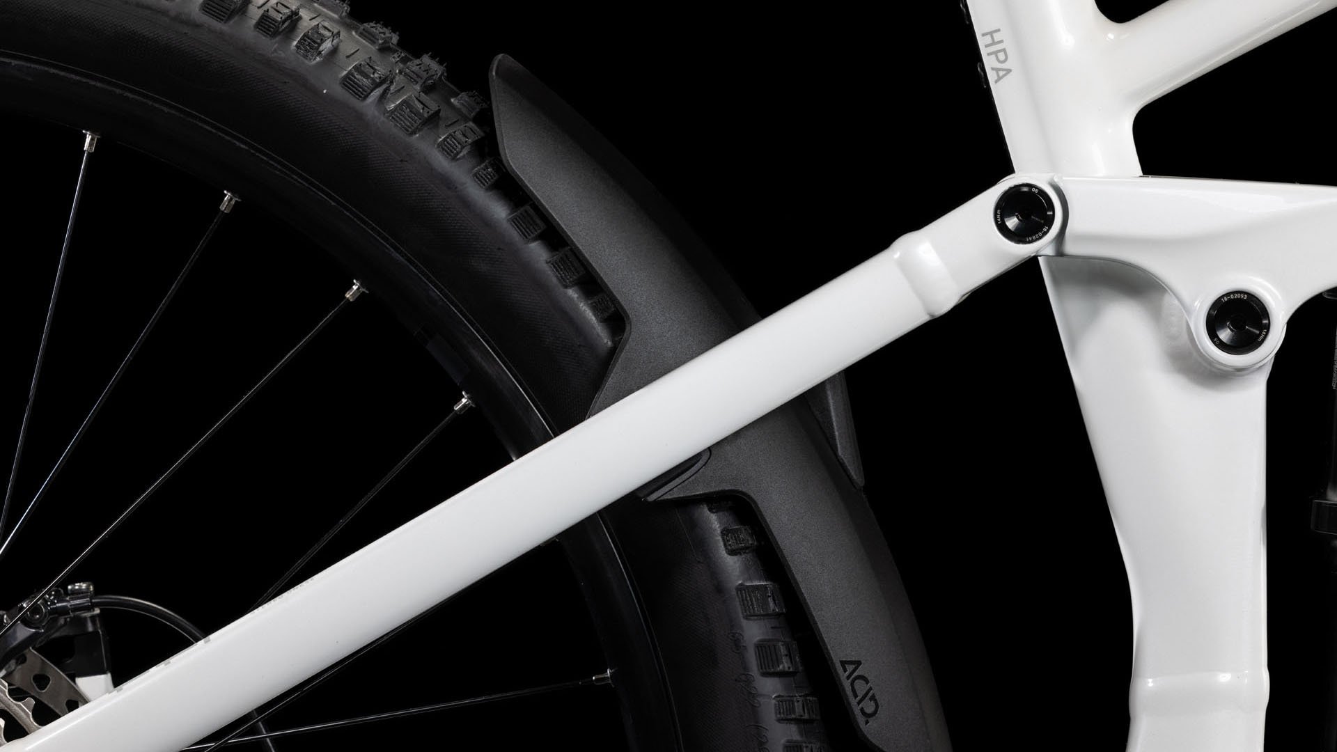 2025 Cube Stereo Hybrid ONE44 EXC Electric Full Suspension Mountain Bike In Metallic White Marble & Black