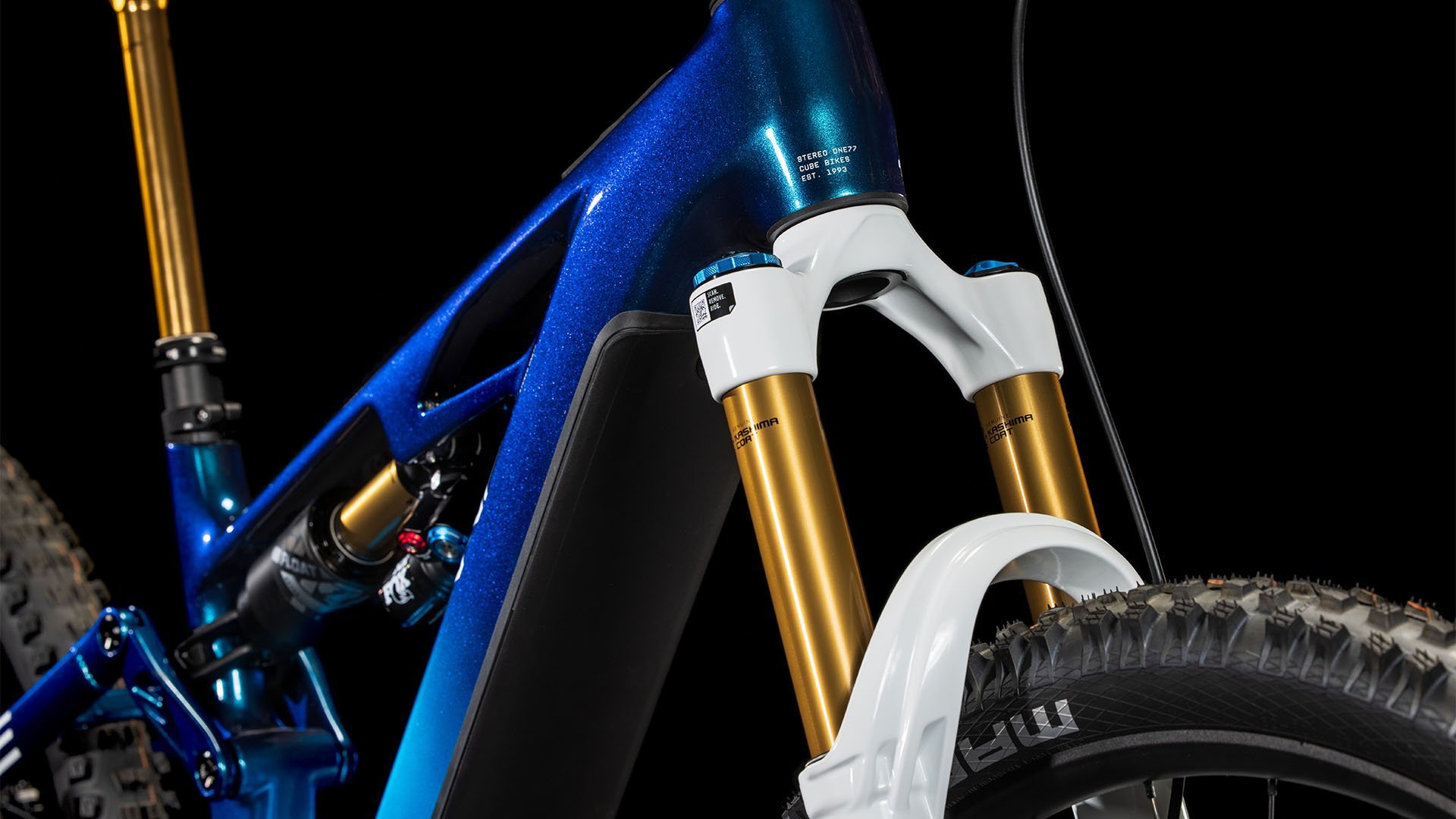 2025 Stereo Hybrid ONE77 HPC AT Electric Full Suspension Mountain Bike In Actionteam Blue