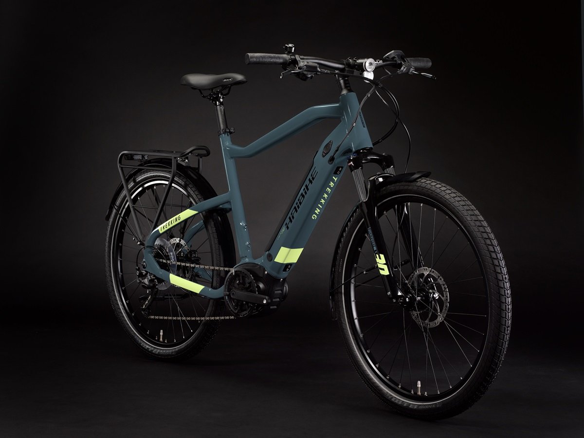 Ex-Display Haibike Trekking 5 High 500Wh Electric Bike With Crossbar In Blue 64cm or 52cm Frame