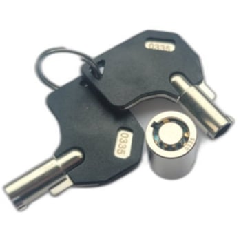 Replacement Barrel & Keys For QR Seat Post Clamp In Silver & Black