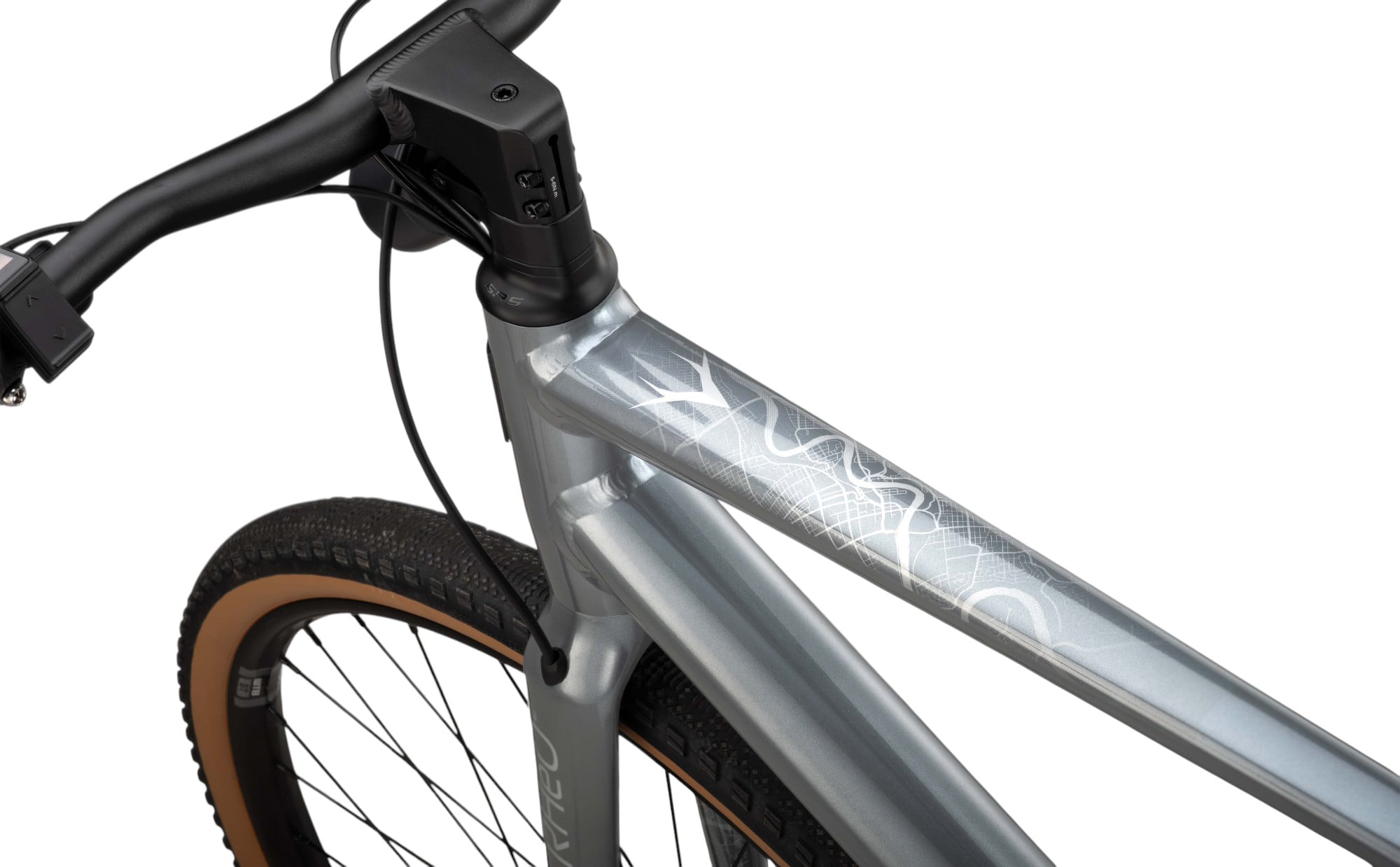 Whyte RHeO 2 V1 Electric Bike Crossbar Frame In Gloss Silver Crossbar Decals