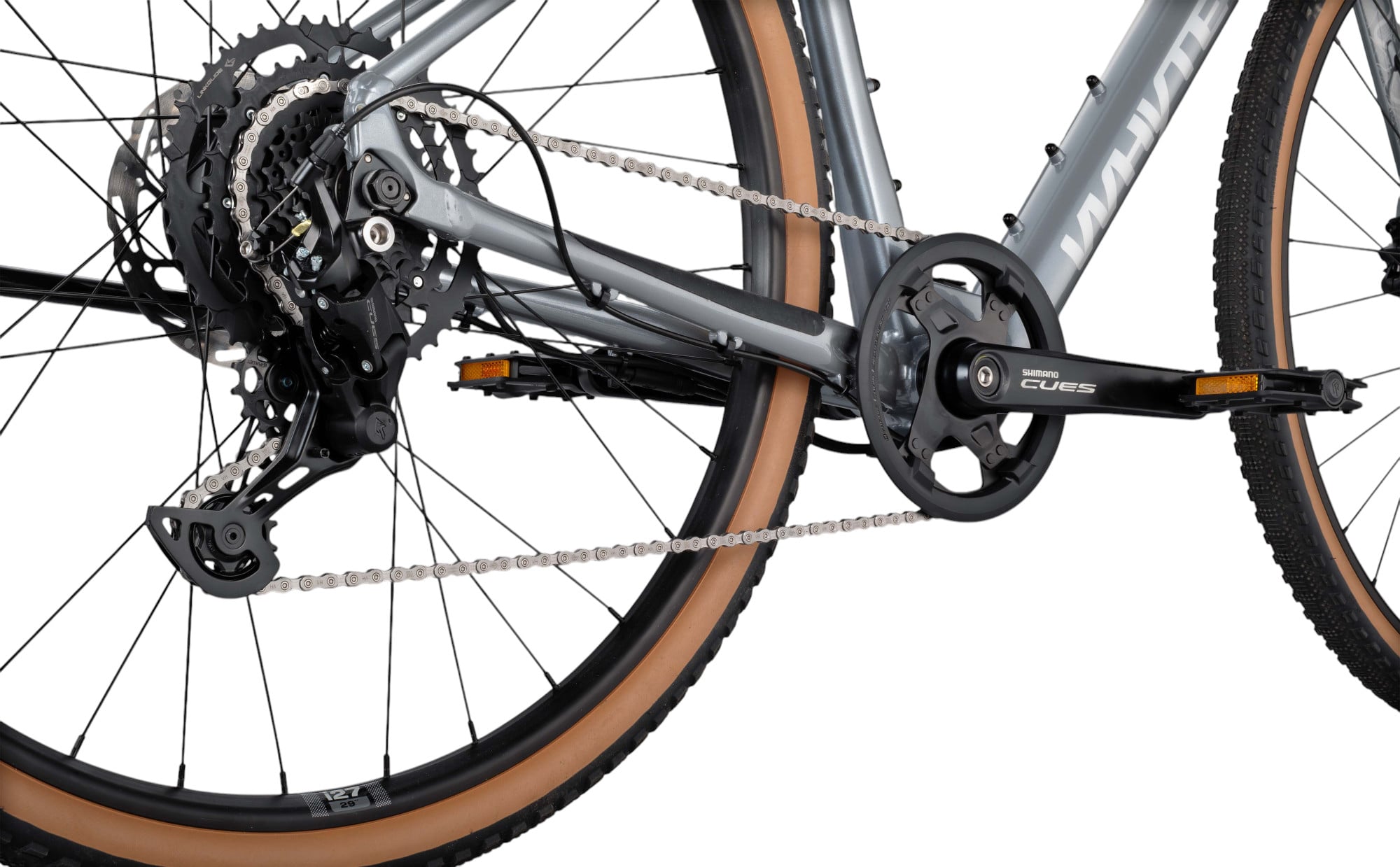 Whyte RHeO 2 V1 Electric Bike Crossbar Frame In Gloss Silver Drivetrain