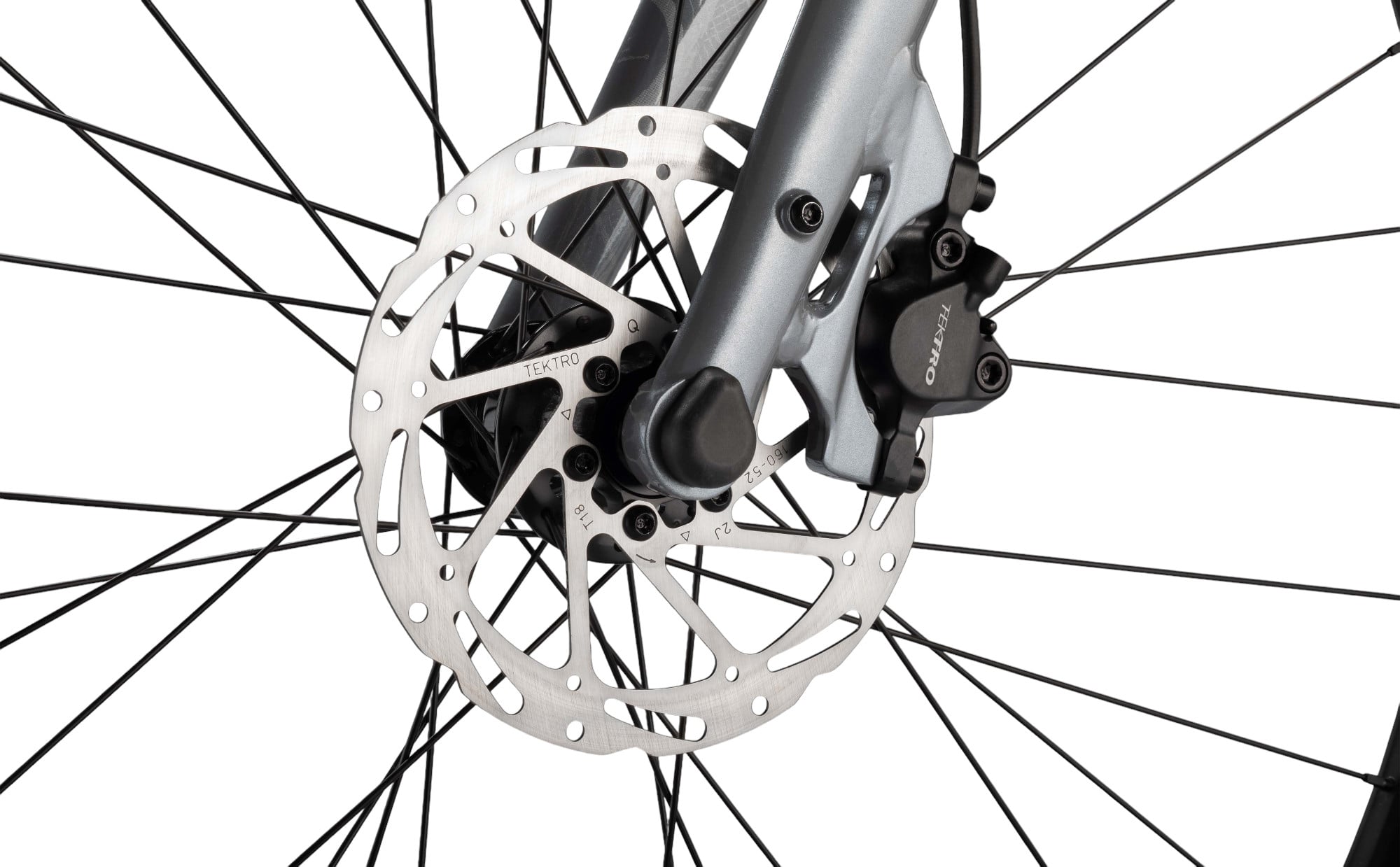 Whyte RHeO 2 V1 Electric Bike Crossbar Frame In Gloss Silver Front Brake