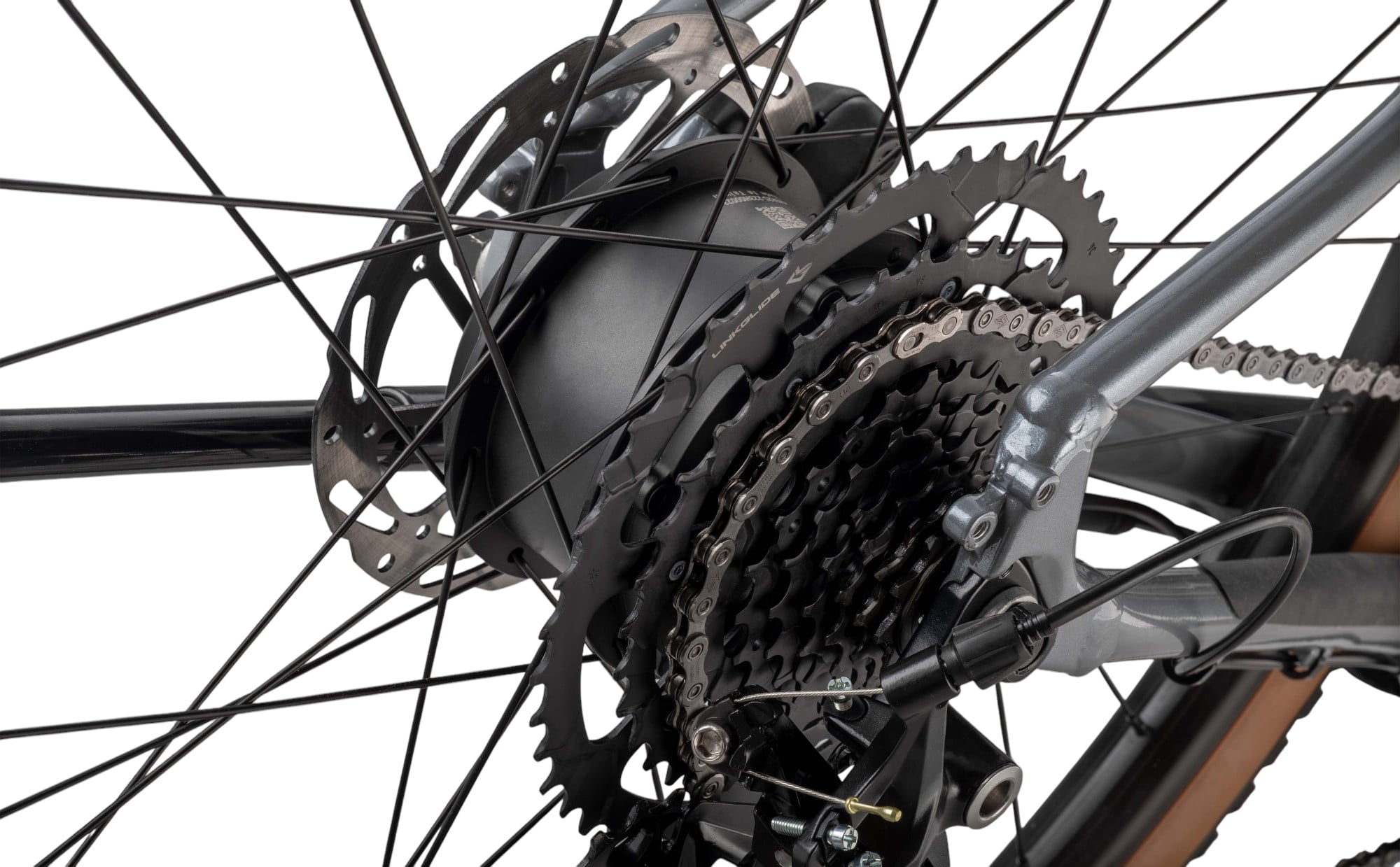 Whyte RHeO 2 V1 Electric Bike Crossbar Frame In Gloss Silver Hub Motor