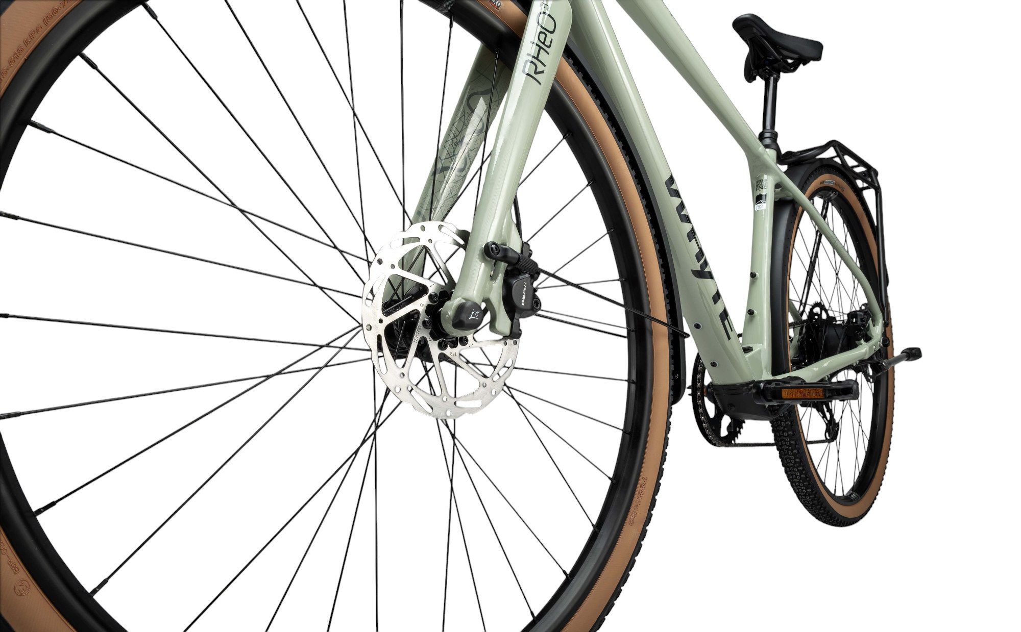Whyte RHeO 3 V1 Electric Bike Crossbar Frame In Sage Green Fork Decals