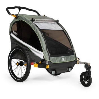 D\'Lite X Bike Trailer Stroller Double In Green
