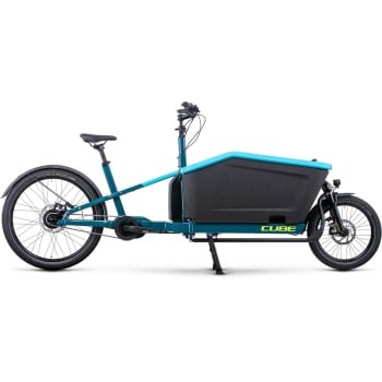 2023 Cargo Hybrid 500 Electric Cargo Bike in Blue/Lime