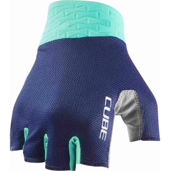 Performance Short Finger Gloves In Blue & Mint