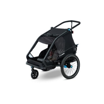 Kids Trailer Double CMPT - Bike Trailer And Buggy In One In Black