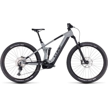 2023 Stereo Hybrid 140 HPC Pro 750 Electric Full Suspension Mountain Bike in Swamp Grey & Black