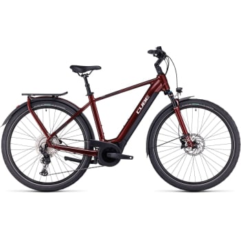 Touring Hybrid EXC 625 Electric Bike in Red & White