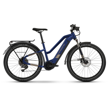 Trekking 7 630Wh Low Standover Electric Bike In Blue & Sand