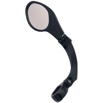 Adjustable Lefthand Mirror With Handlebar Clamp Fitting In Black